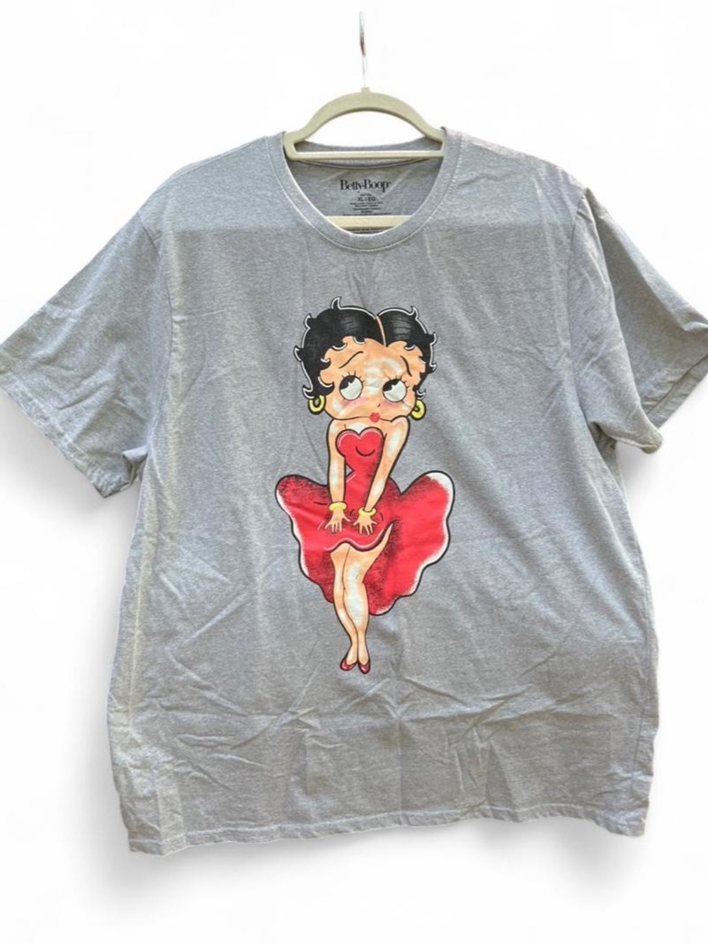 Betty Boop Gray Tee with Red Character Graphic